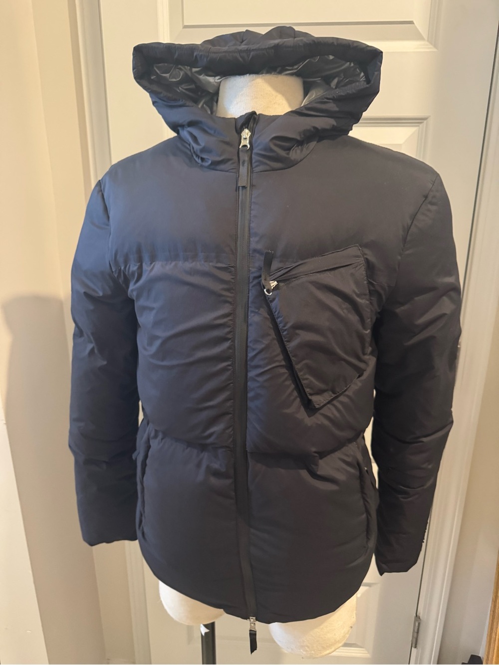2Xist Mens Black Hooded Puffer Jacket Size Medium